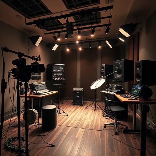 A professional recording studio with high-end equipment