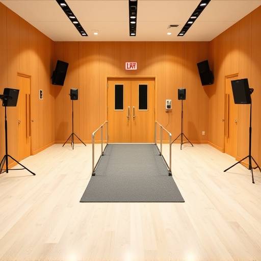 Accessible recording studio with wide doorways and ramps.