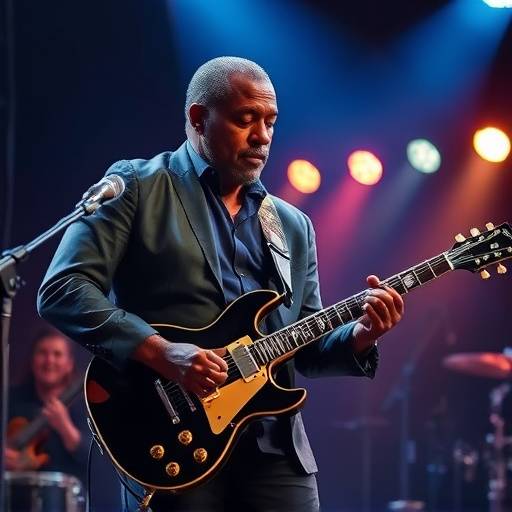 Blues musician playing the guitar