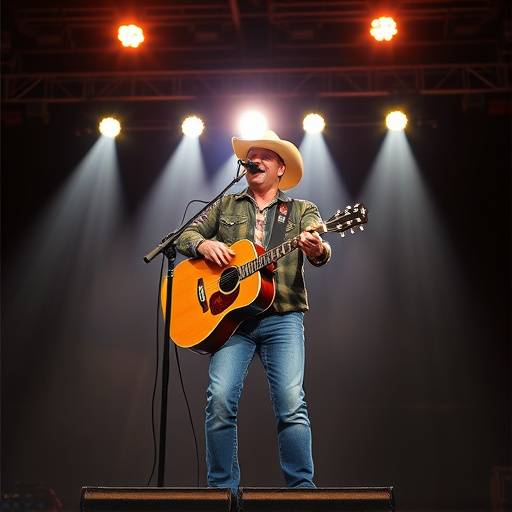 Country singer performing on stage
