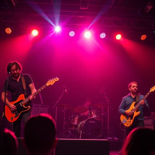 Indie rock band performing live